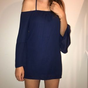 Tobi long sleeve off-the-shoulder mini dress